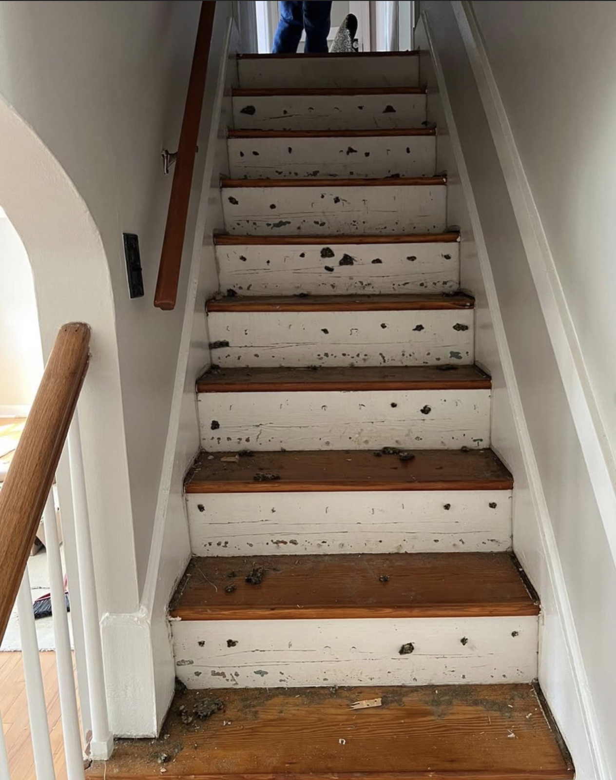 Escalier & boiseries — Ixelles, Bruxelles — Avant